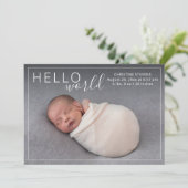 シンプル エレガント 2 枚の写真 出生発表 シーズンカード (スタンド正面)