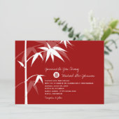 シンプル オリエンタル バンブー ツリー モダン チャイニーズ ウェディング 招待状 (スタンド正面)