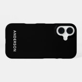 シンプル オリジナル カスタマイズ ブラック iPhone 16ケース (裏面横)