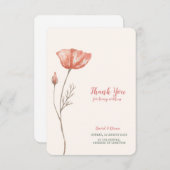 シンプル オレンジ カラー 感謝カード (正面/裏面)