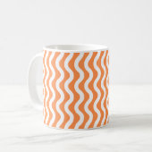 シンプル オレンジ 白い波 11 oz コーヒー 紅茶 マグカップ (正面左)