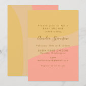 シンプル オーガニック シェイプ シャーベット パステル ベビー シャワー 招待状 (正面/裏面)