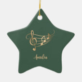 シンプル オーダーメイド 名前入り エレガントなクリスマス セラミックオーナメント (正面)