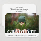 シンプル カジュアル 卒業 フォト 招待状 (正面/裏面)