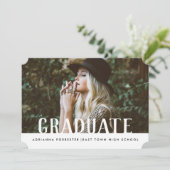 シンプル カジュアル 太字 卒業 フォト 招待状 (スタンド正面)