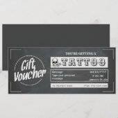 シンプル カスタム タトゥー ギフト バウチャー 招待状 (正面/裏面)