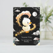 シンプル カスタム ダック バースデー サンキューカード (スタンド正面)