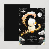 シンプル カスタム ダック バースデー サンキューカード (正面/裏面)