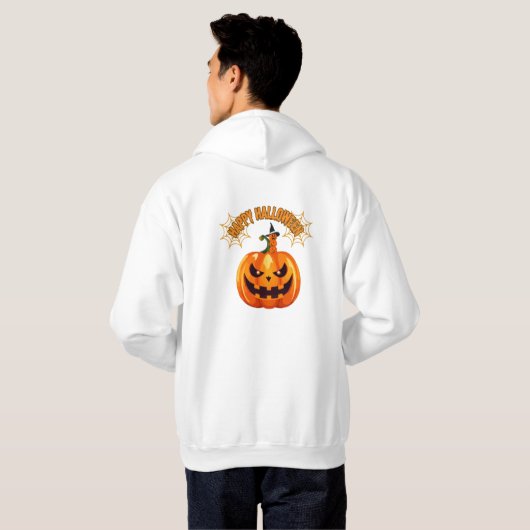 シンプル カスタム ハッピーハロウィン パーカ (裏面フル)
