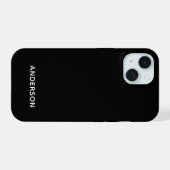 シンプル カスタム パーソナライズ ブラック iPhone 15ケース (裏面横)