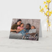 シンプル カスタム ファミリー フォト カード (黄色い花)