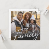 シンプル カスタム ファミリー フォト カード (正面/裏面インサイチュ)