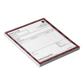 シンプル カスタム レッド プラッド ボーダー 請求書 テンプレート ノートパッド (アングル)
