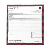 シンプル カスタム レッド プラッド ボーダー 請求書 テンプレート ノートパッド (正面)