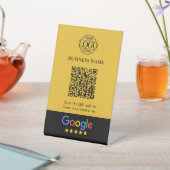 シンプル カスタム Google レビュー QR コード ビジネス ロゴ 台座サイン (インサイチュ)