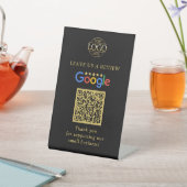 シンプル カスタム Google レビュー QR コード ビジネス ロゴ 台座サイン (インサイチュ)