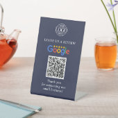 シンプル カスタム Google レビュー QR コード ビジネス ロゴ 台座サイン (インサイチュ)