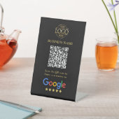 シンプル カスタム Google レビュー QR コード ビジネス ロゴ 台座サイン (インサイチュ)