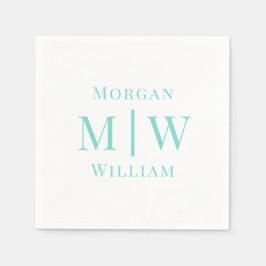 シンプル カップル ウェディング 2 初期名 VS DIY カラー スタンダードカクテルナプキン