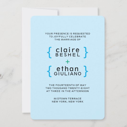 シンプル カラフル ご招待 招待状 (正面)