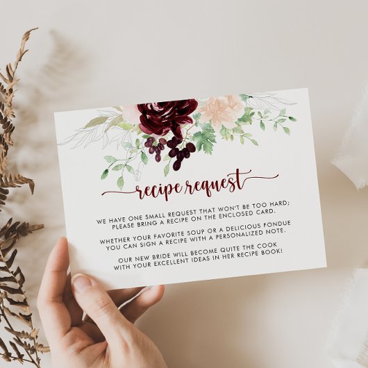 シンプル カラフル クラシック ウェディング レシピ リクエストカード エンクロージャーカード