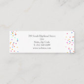 シンプル カラフル コンフェッティ スキニー名刺 (裏面)