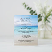 シンプル カラフル ビーチ QR ウェディング 招待状 (スタンド正面)