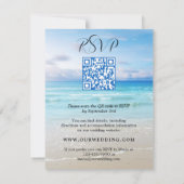 シンプル カラフル ビーチ QR ウェディング 招待状 (裏面)