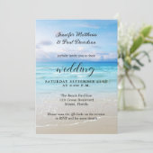シンプル カラフル ビーチ QR ウェディング 招待状 (スタンド正面)