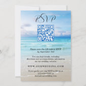 シンプル カラフル ビーチ QR ウェディング 招待状 (裏面)