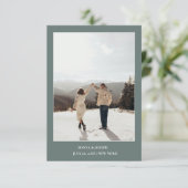 シンプル カラー エレガント テキストと写真 保存 日付 セーブザデート (スタンド正面)