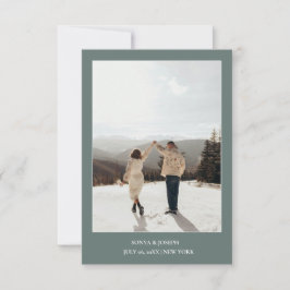 シンプル カラー エレガント テキストと写真 保存 日付 セーブザデート