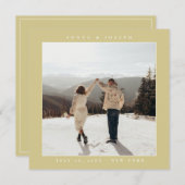 シンプル カラー エレガント テキストと写真 保存 日付 セーブザデート (正面/裏面)