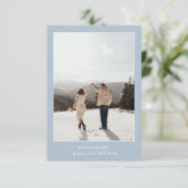 シンプル カラー エレガント テキストと写真 保存 日付 セーブザデート (スタンド正面)