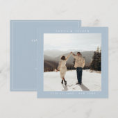 シンプル カラー エレガント テキストと写真 保存 日付 セーブザデート (正面/裏面)