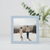 シンプル カラー エレガント テキストと写真 保存 日付 セーブザデート (スタンド正面)