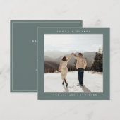 シンプル カラー エレガント テキストと写真 保存 日付 セーブザデート (正面/裏面)