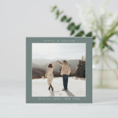 シンプル カラー エレガント テキストと写真 保存 日付 セーブザデート (スタンド正面)