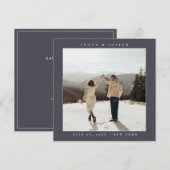 シンプル カラー エレガント テキストと写真 保存 日付 セーブザデート (正面/裏面)