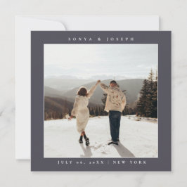 シンプル カラー エレガント テキストと写真 保存 日付 セーブザデート