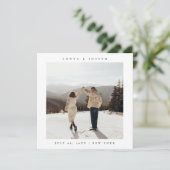 シンプル カラー エレガント テキストと写真 保存 日付 セーブザデート (スタンド正面)