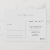 シンプル カラー エレガント テキストと写真 保存 日付 ポストカード (裏面)