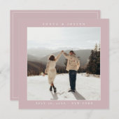 シンプル カラー エレガント テキストと写真 / 結婚式 セーブザデート (正面/裏面)