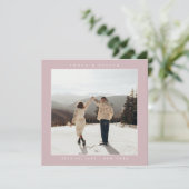 シンプル カラー エレガント テキストと写真 / 結婚式 セーブザデート (スタンド正面)