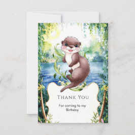 シンプル カルム オッターバースデー サンキューカード