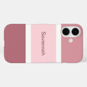 シンプル ガーリー ピンク ホワイト ストライプ オリジナル Case-Mate iPhoneケース (裏面 (横))