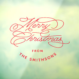 シンプル&キュートエレガントメリークリスマスパーソナライズされた ウィンドウサイン