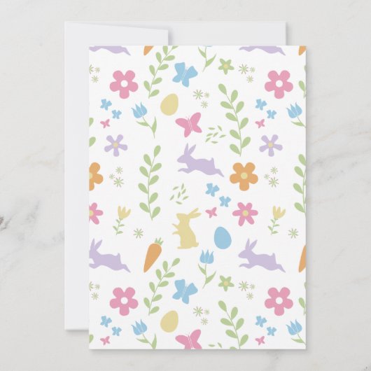 シンプル&キュートピンクパステルイースターエッグ狩り 招待状 (裏面)