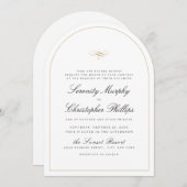 シンプル クラシック エレガンス スクリプト アーチ ウェディング 招待状 (正面/裏面)