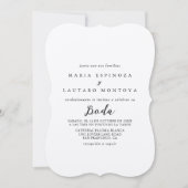 シンプル クラシック クラフト スペイン語 ウェディング インビテーション (正面)